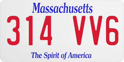 MA license plate 314VV6