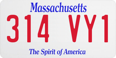MA license plate 314VY1