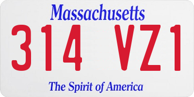 MA license plate 314VZ1