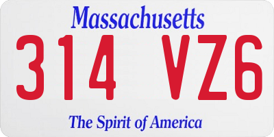 MA license plate 314VZ6