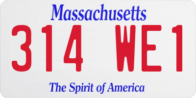 MA license plate 314WE1