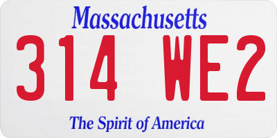 MA license plate 314WE2