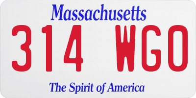 MA license plate 314WG0