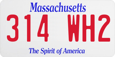 MA license plate 314WH2