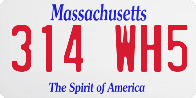 MA license plate 314WH5