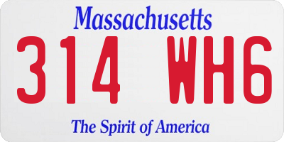 MA license plate 314WH6