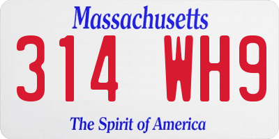 MA license plate 314WH9