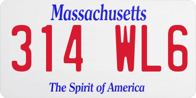 MA license plate 314WL6