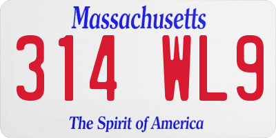 MA license plate 314WL9