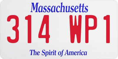 MA license plate 314WP1