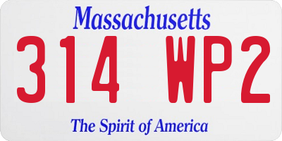 MA license plate 314WP2