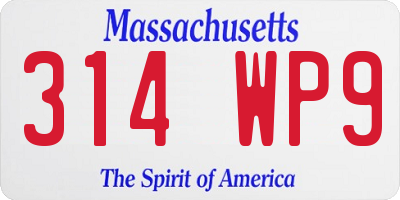 MA license plate 314WP9
