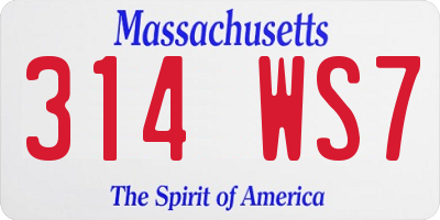 MA license plate 314WS7