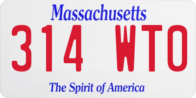 MA license plate 314WT0