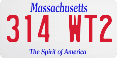 MA license plate 314WT2