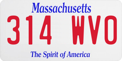 MA license plate 314WV0