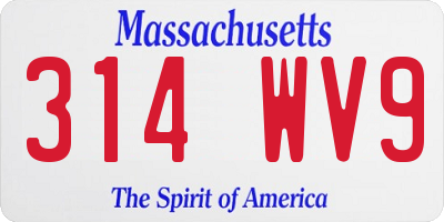 MA license plate 314WV9