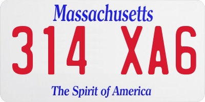 MA license plate 314XA6