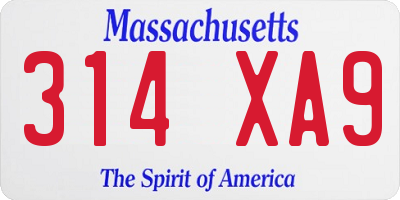 MA license plate 314XA9