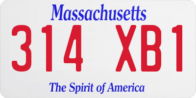 MA license plate 314XB1