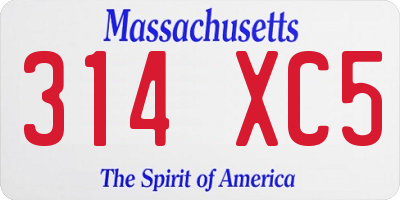MA license plate 314XC5
