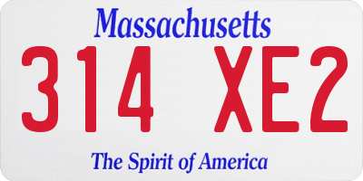 MA license plate 314XE2