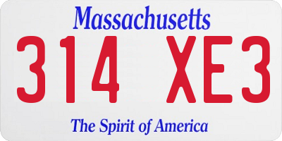 MA license plate 314XE3