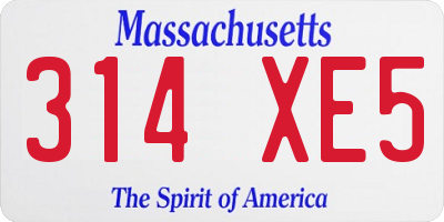 MA license plate 314XE5