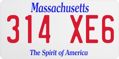 MA license plate 314XE6