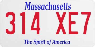 MA license plate 314XE7