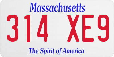 MA license plate 314XE9