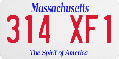 MA license plate 314XF1