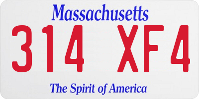 MA license plate 314XF4