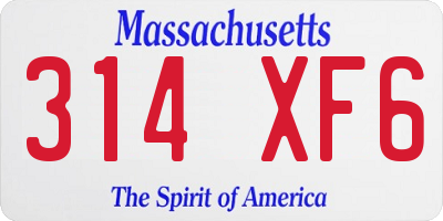 MA license plate 314XF6