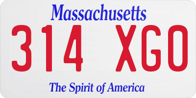 MA license plate 314XG0