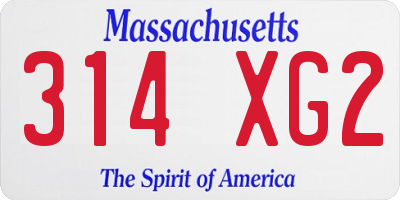 MA license plate 314XG2