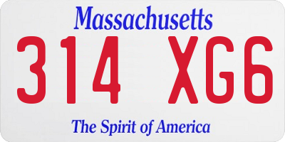 MA license plate 314XG6