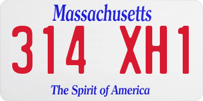 MA license plate 314XH1