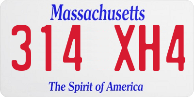MA license plate 314XH4