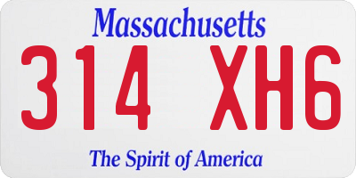 MA license plate 314XH6