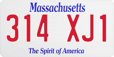 MA license plate 314XJ1