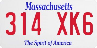MA license plate 314XK6