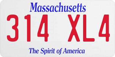 MA license plate 314XL4
