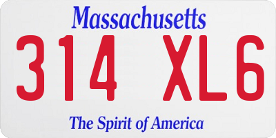 MA license plate 314XL6