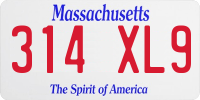 MA license plate 314XL9