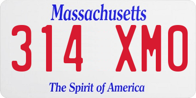 MA license plate 314XM0