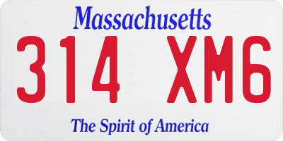 MA license plate 314XM6