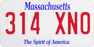 MA license plate 314XN0