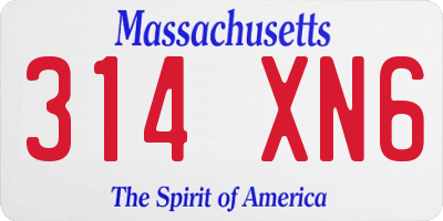 MA license plate 314XN6