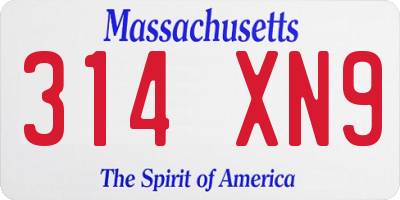 MA license plate 314XN9